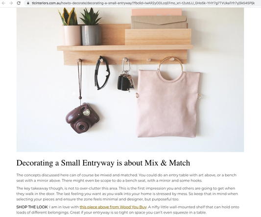 Featured at TLC Interiors - Woodyoubuy