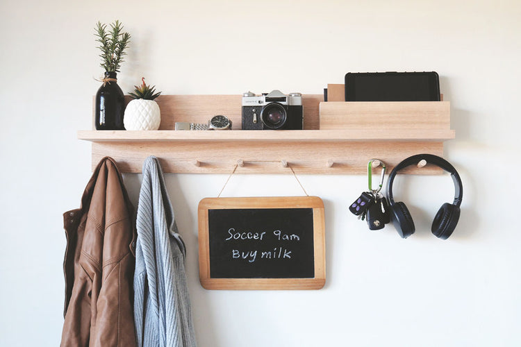 Entryway Coat Rack with mail holder and coat pegs