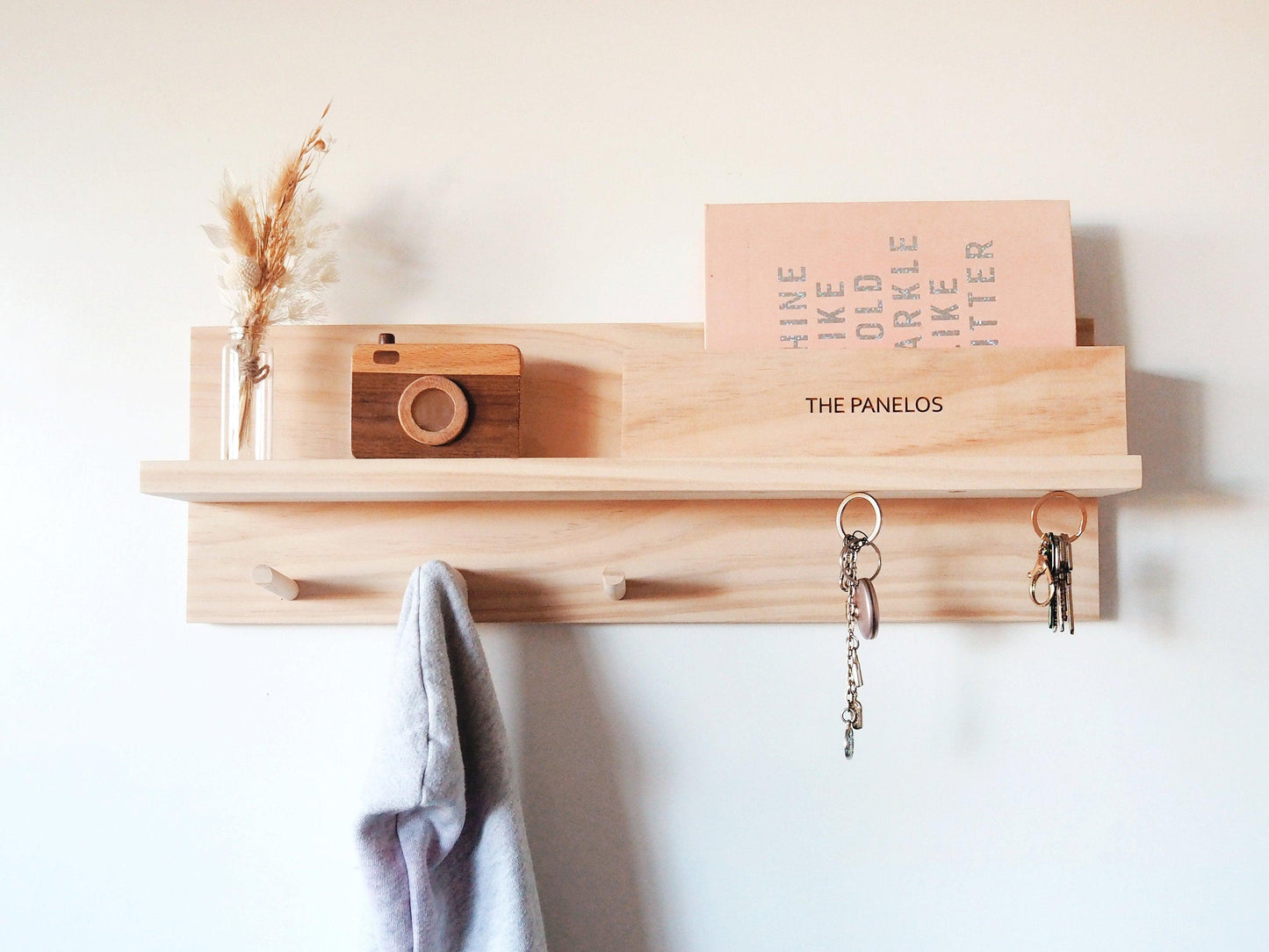 Personalised wood floating shelf - Woodyoubuy