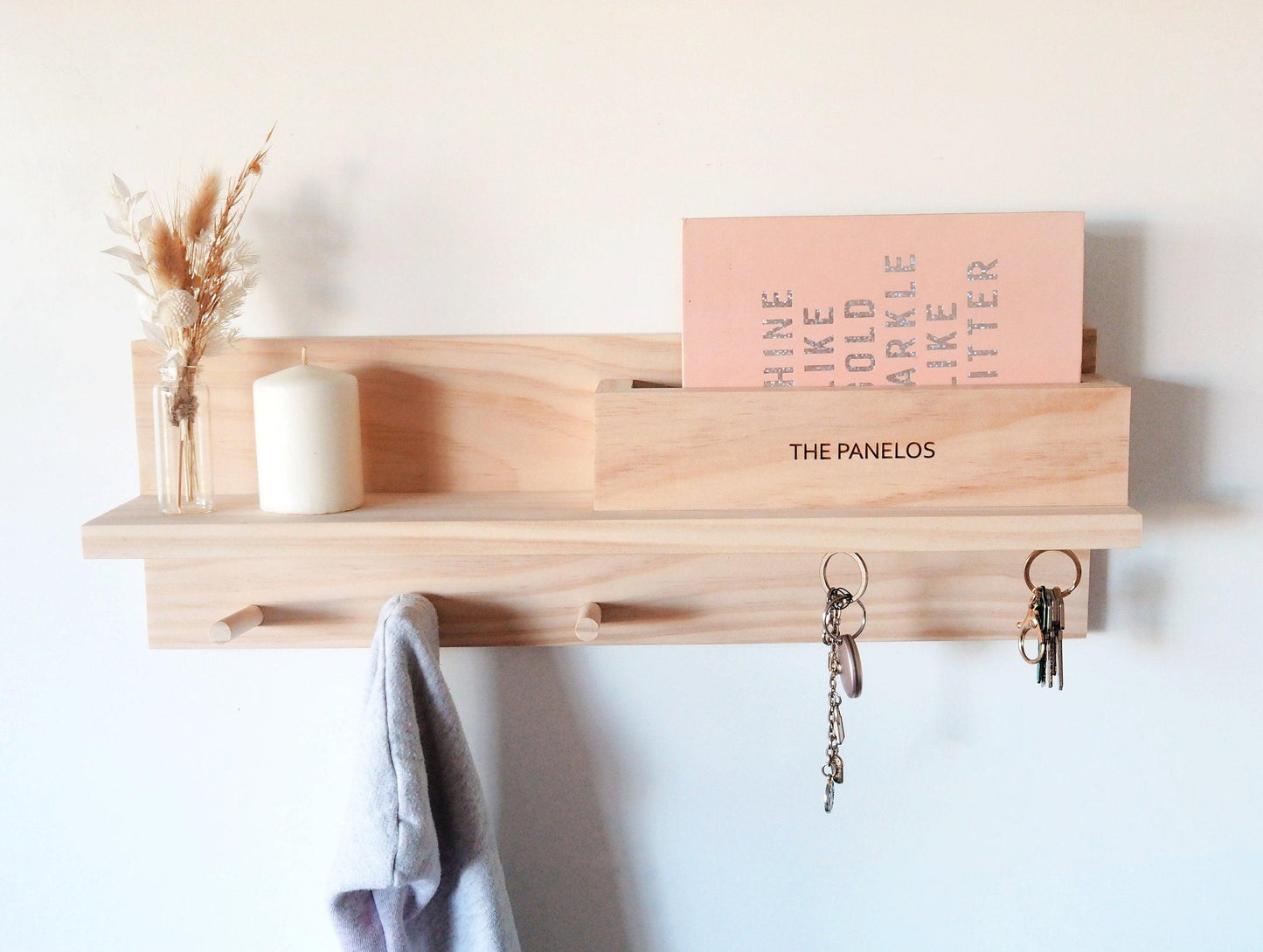 Personalised wood floating shelf - Woodyoubuy