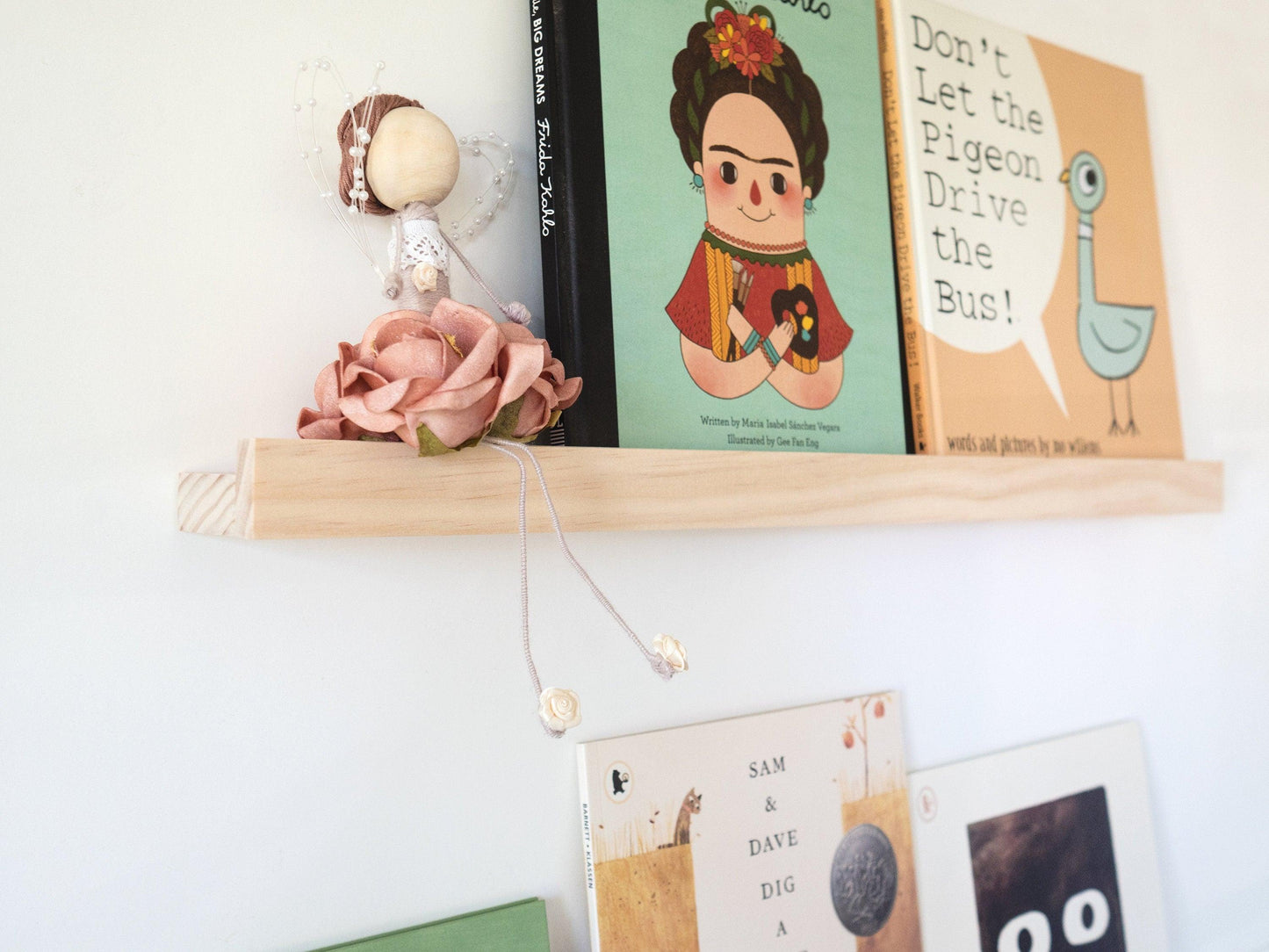 Minimalist Book Display Ledge (Pine Wood) - Woodyoubuy