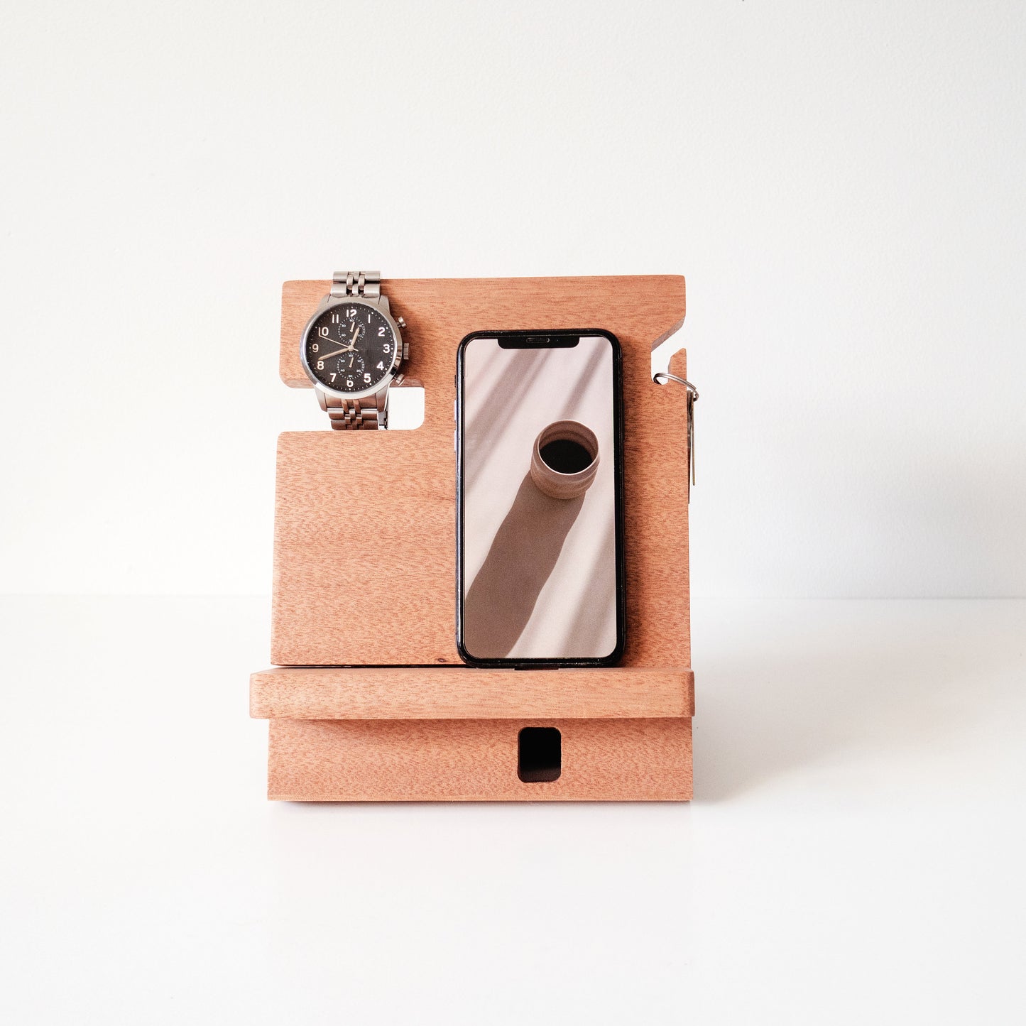 Father's Day Gift - Phone Docking Station for men, Personalised docking station, Gift for Him, Birthday Gift, Wooden Anniversary Gift