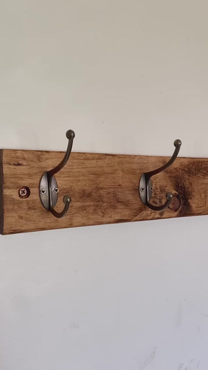 Rustic Double Wall Hook Coat Rack