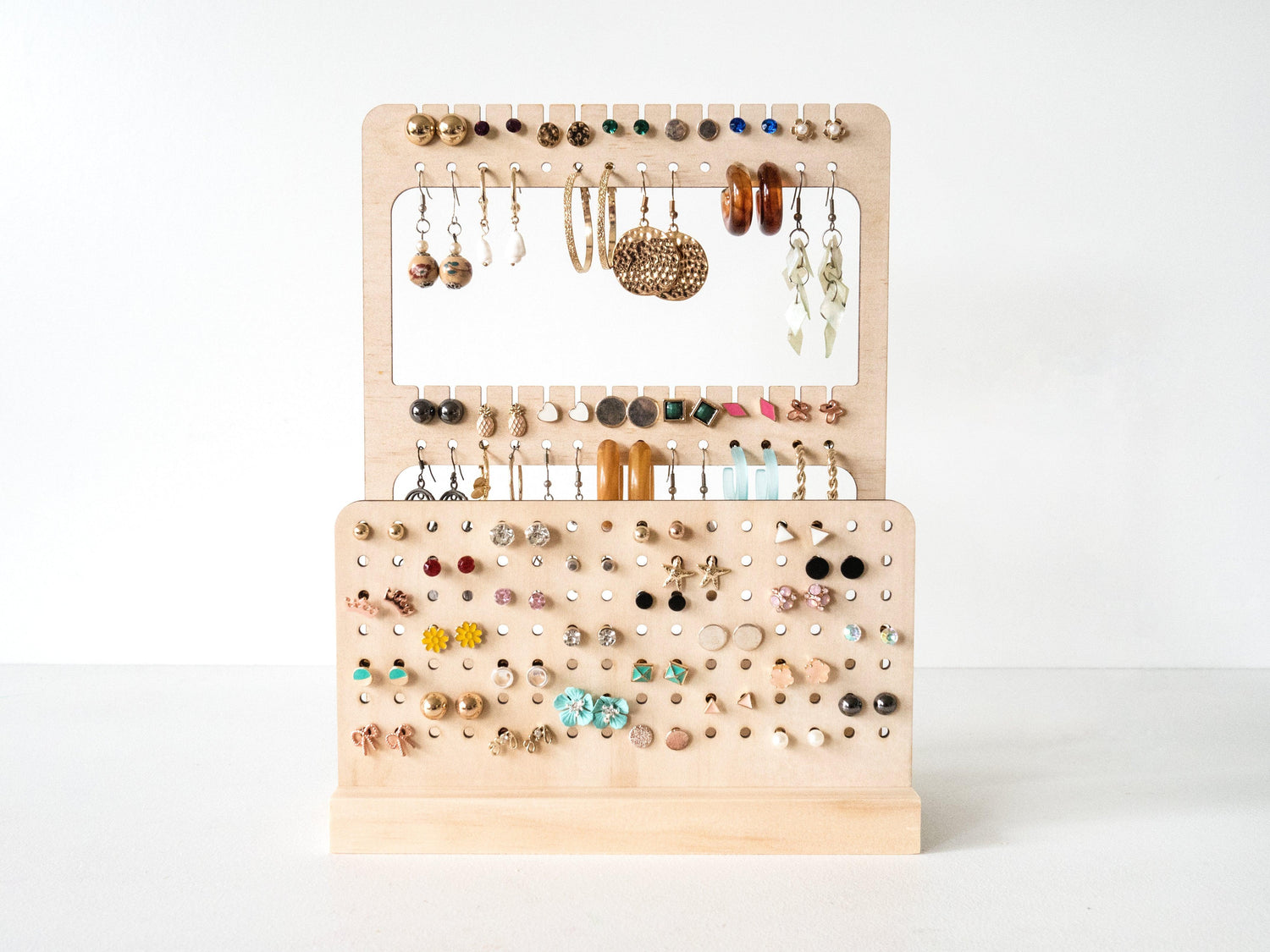 Two Earring Boards in One (Mini + Big Display holder) - Woodyoubuy