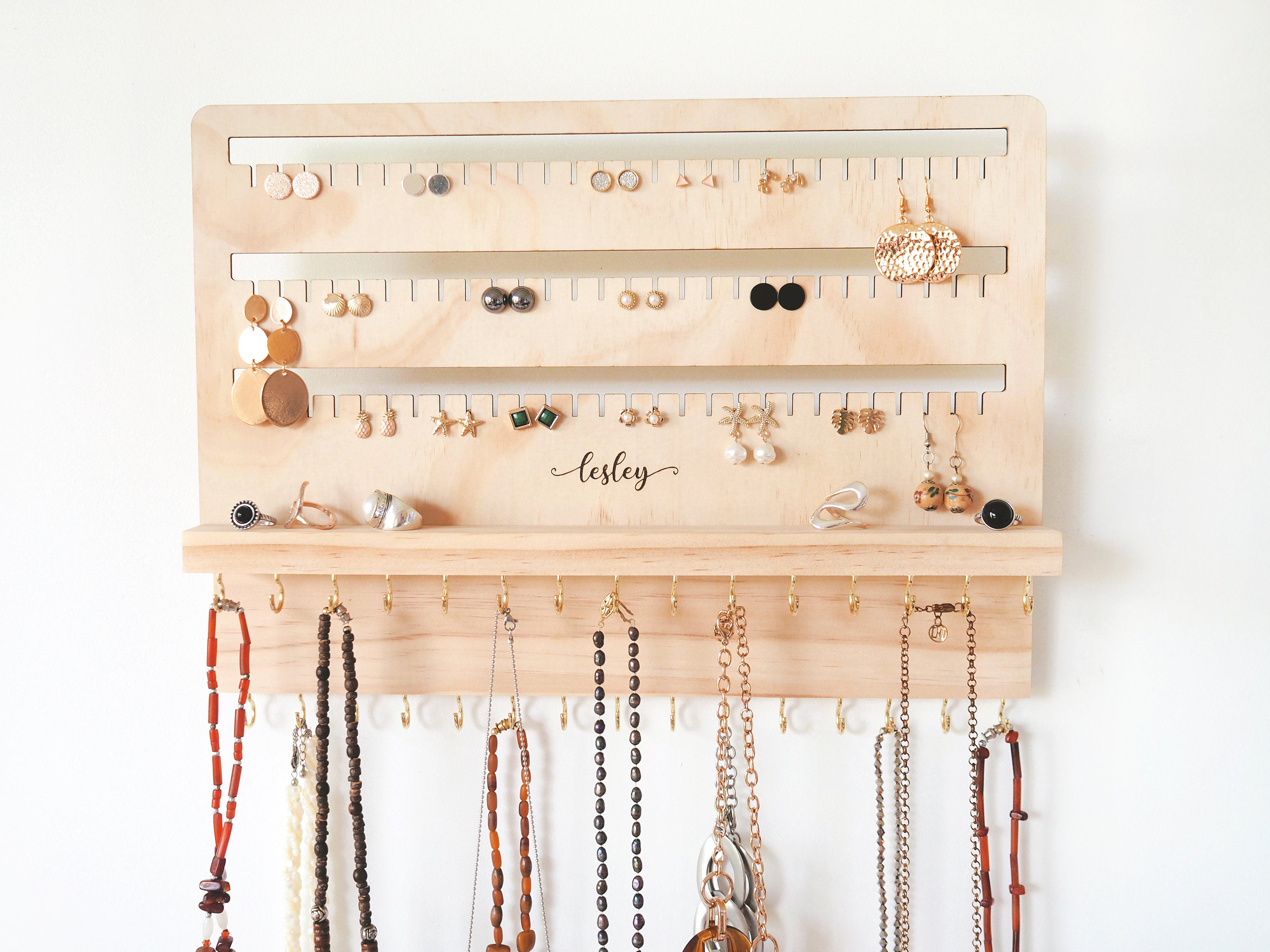 Wall mounted deals jewelry display