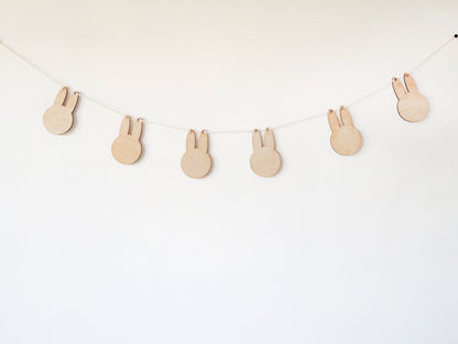 Bunny Easter Garland - Wooden Bunny Garland, Easter Garland, Easter Banner, Easter Decorations, Garland for Mantle, Easter Bunny Garland