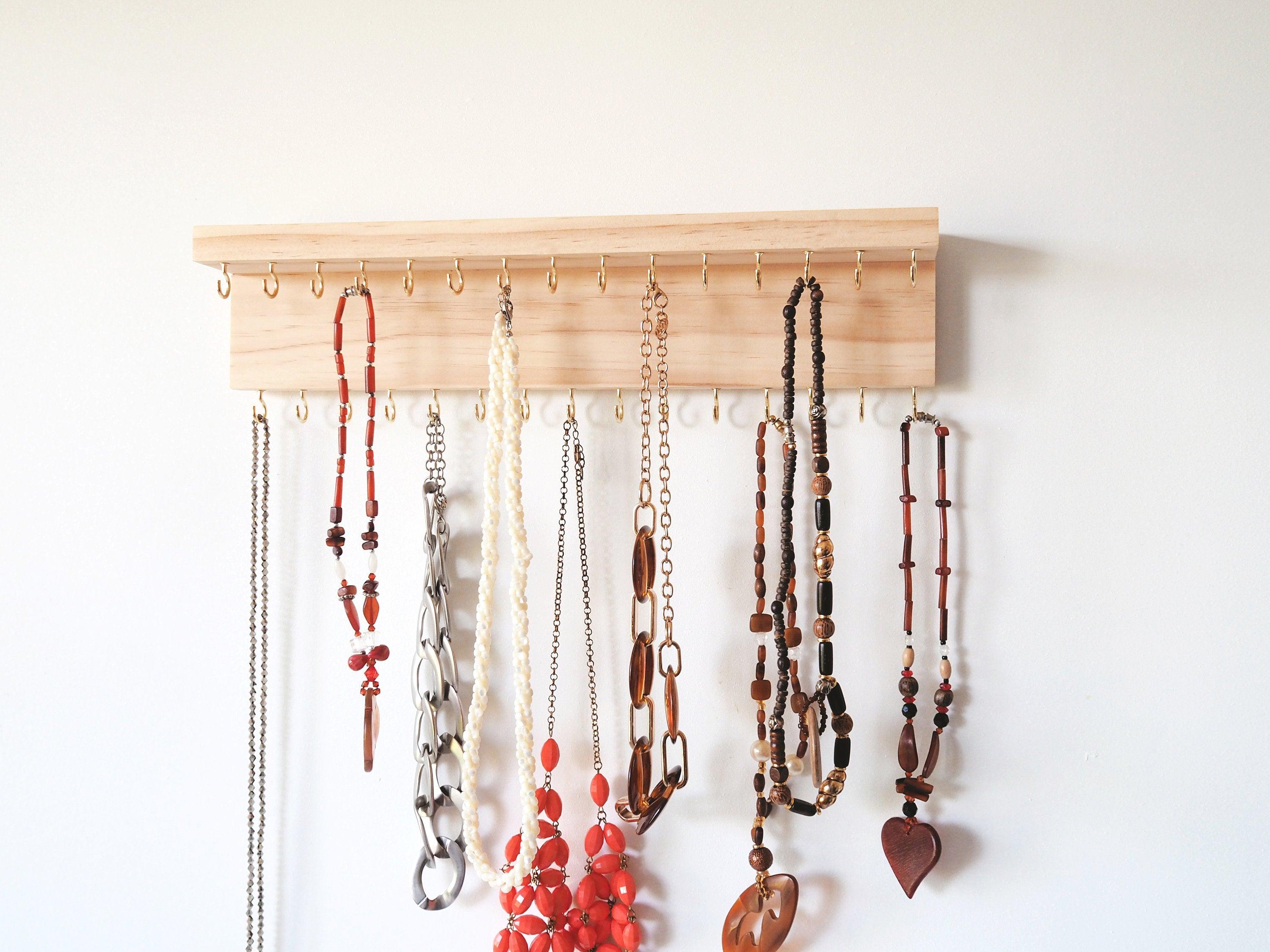 Wall Mounted Jewelry Organizer Necklace Display Earring Hanger Handmade  Bracelet Holder Farmhouse Boho Bedroom Decor Minimalist Home Design - Etsy  | Wall mounted jewelry holder, Wall mount jewelry organizer, Jewelry  organizer wall