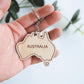 Wooden Australia Shape Keychain - Woodyoubuy