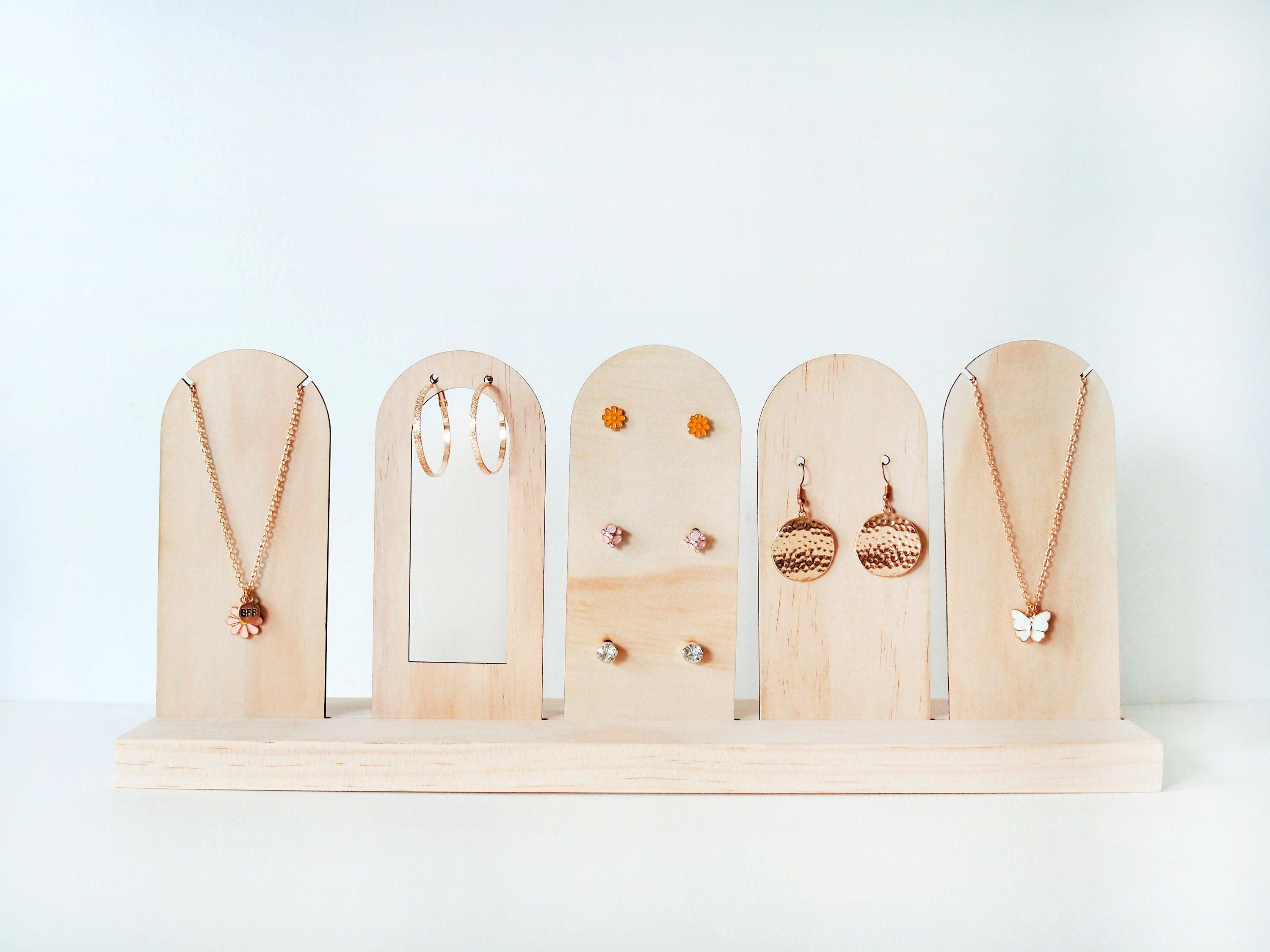 Walnut Wood Earring Display Earring Card Holder Wood Earring  Etsy Israel   Jewellery display Wooden jewelry display Jewelry display stands