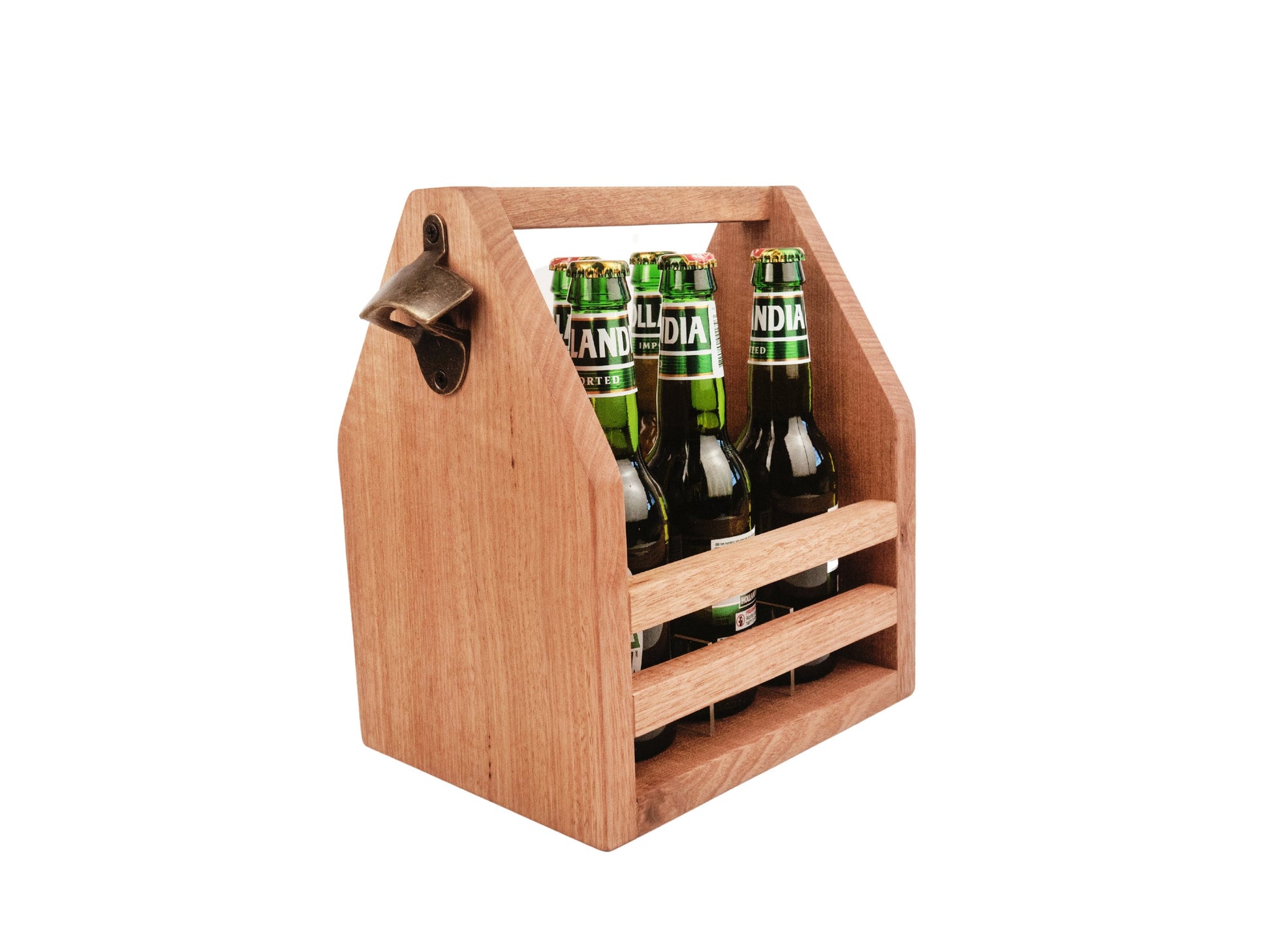 Personalised Premium Beer Caddy (Tasmanian Oak) - Fathers Day Gift, Wooden Beer Carrier, Beer Bottles holder, Beer Carrier. Groomsmen gifts