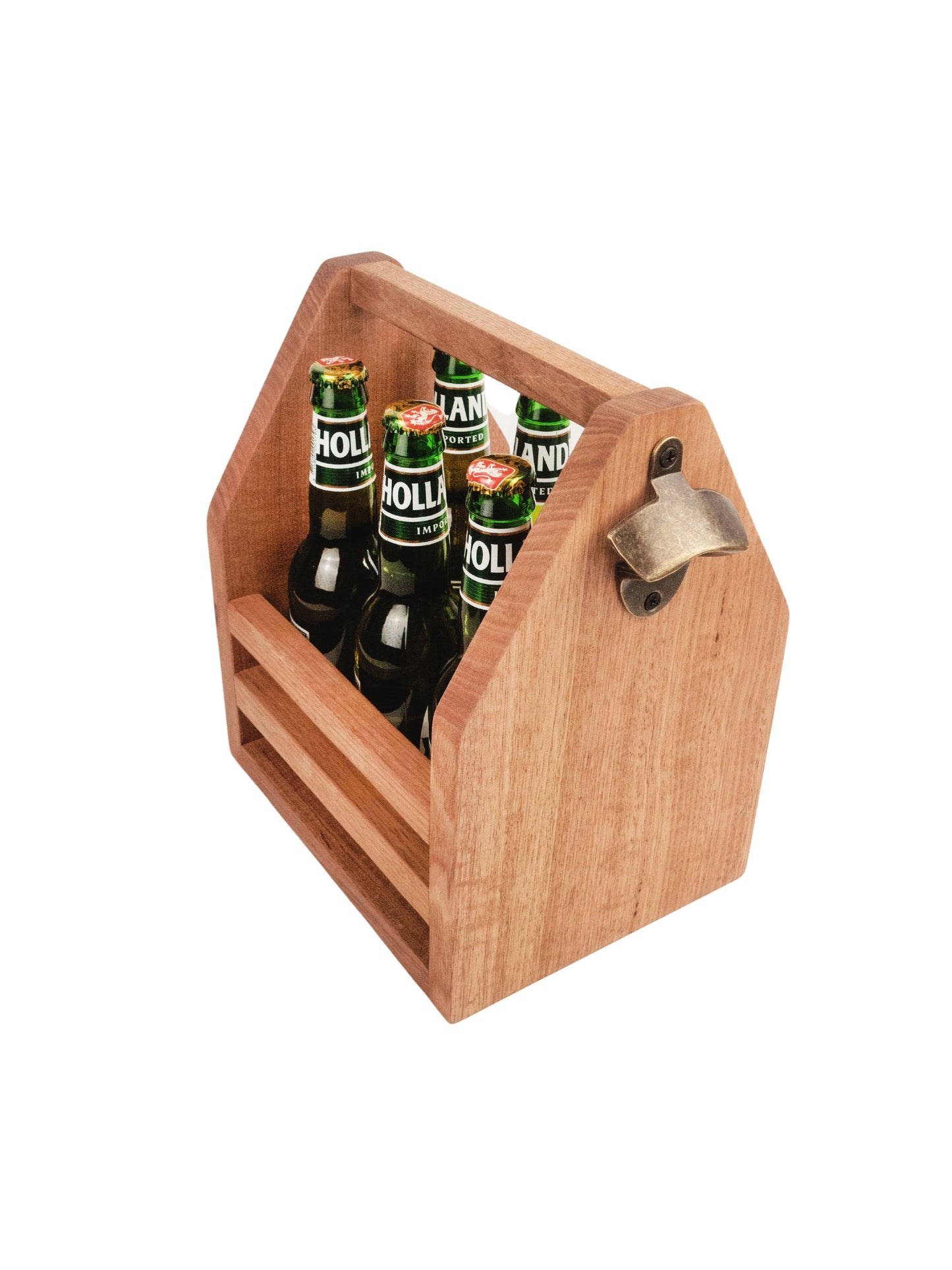 Personalised Premium Beer Caddy (Tasmanian Oak) - Fathers Day Gift, Wooden Beer Carrier, Beer Bottles holder, Beer Carrier. Groomsmen gifts