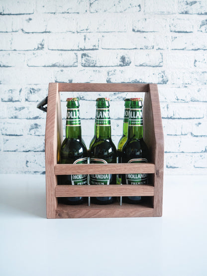 Personalised Premium Beer Caddy (Tasmanian Oak) - Fathers Day Gift, Wooden Beer Carrier, Beer Bottles holder, Beer Carrier. Groomsmen gifts