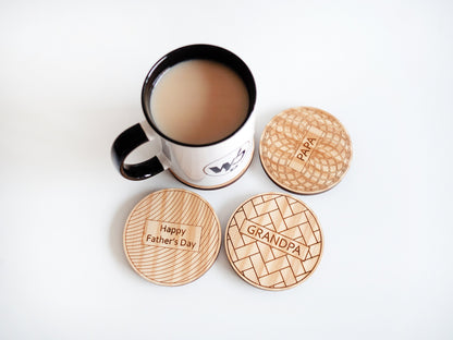 Personalized Coaster - Father's Day Gift, Geometric Coasters, Personalized Gifts For Him, Groomsmen Gifts, Wedding Favours, Birthday Gift