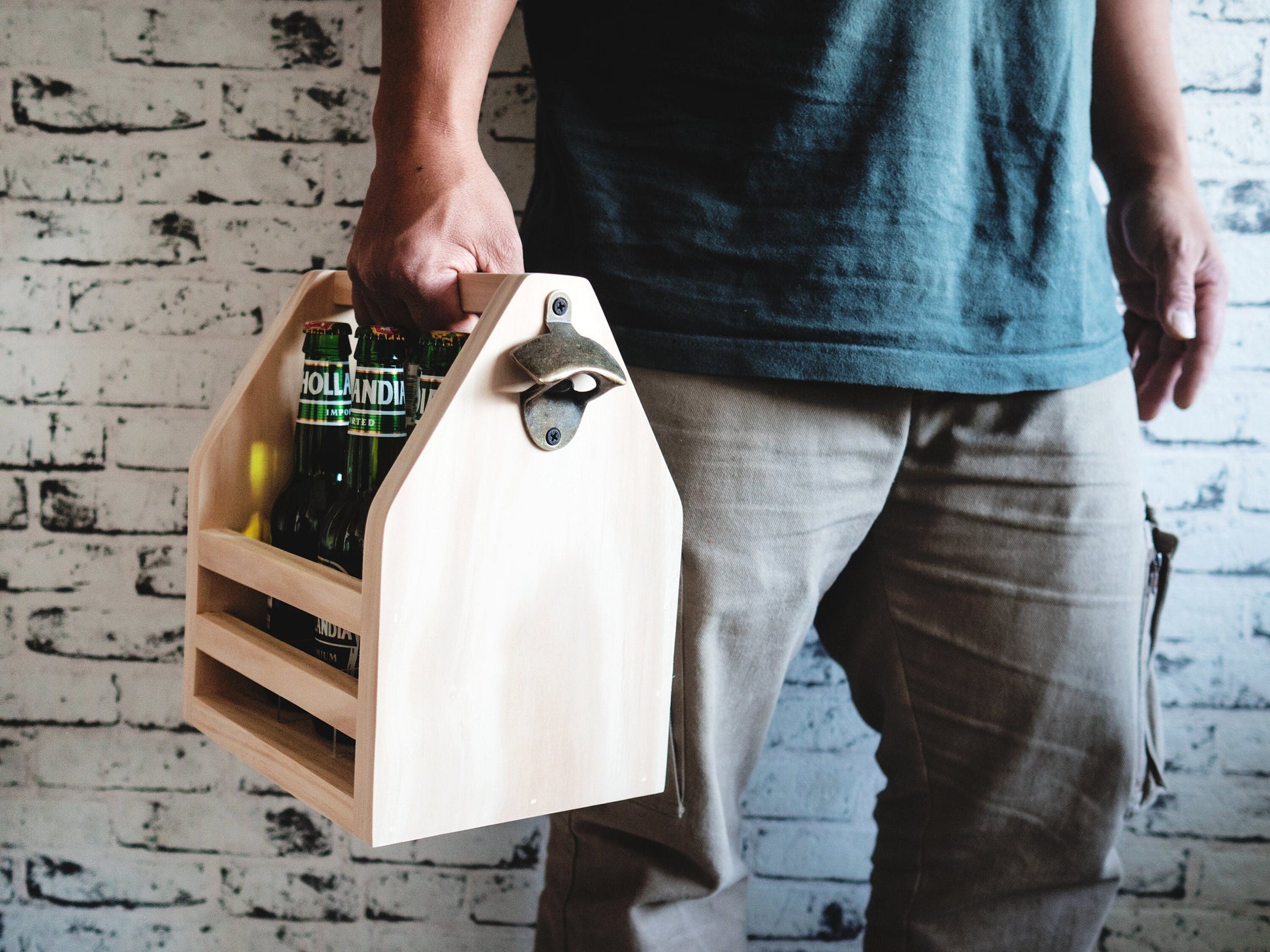 Beer Caddy - Groomsmen Gift, Personalized Wooden Beer Caddy, Gift for Dad, Gift for Husband, Father's Day Gift, Beer Carrier